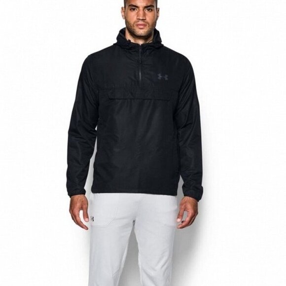 Under Armour SportStyle Anorak Pullover 1/4 Zip Loose Golf Jacket Black, size M - Picture 1 of 16